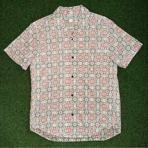 Outerknown BBQ Camp Collar Printed Organic Cotton And Hemp Blend Shirt Men’s M